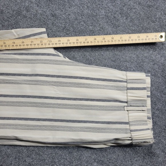 Zac & Rachel Pants Womens 12 Beige Gray Striped Wide Leg Pull On Casual Trousers - Picture 6 of 8